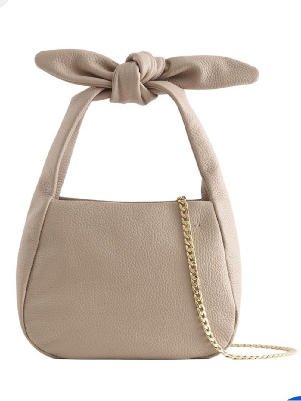 QUINCE Italian Leather Mini Bow Bag in Taupe
